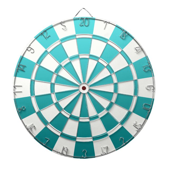 Cible De Fléchettes Ombre Turquoise Et Blanc (Devant)