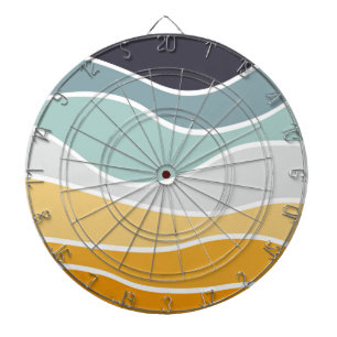 Cible De Fléchettes Ondes de style rétro en été coloré
