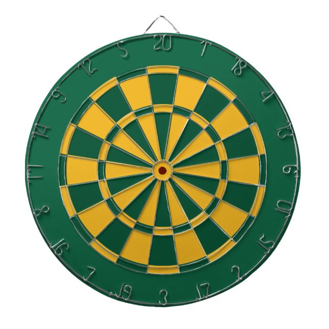 Cible de flechettes : Or, vert, et vert-foncé (Devant)