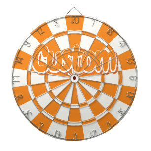 Cible De Fléchettes Orange et blanc votre texte personnalisé