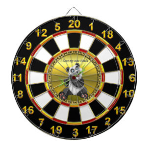 Cible De Fléchettes Ours panda mignon adorable mangeant l'arbre en