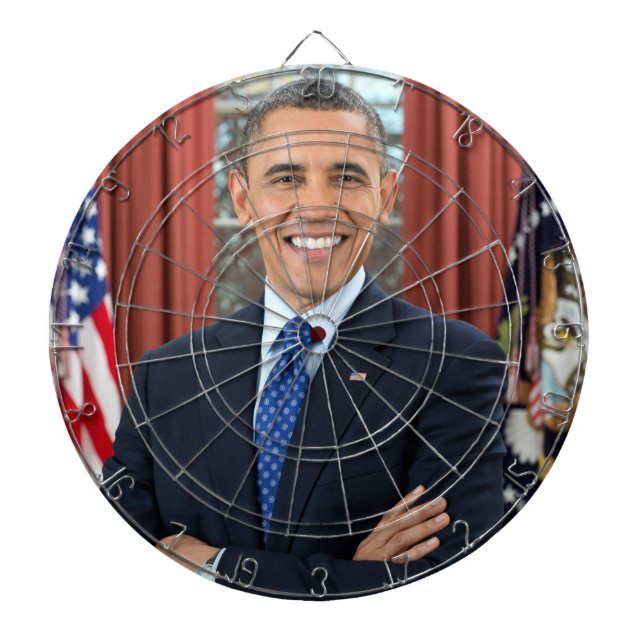 Cible De Fléchettes Oval Office Portrait, Obama Barack Président des É (Devant)