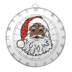 Cible De Fléchettes paillettes noir santa claus