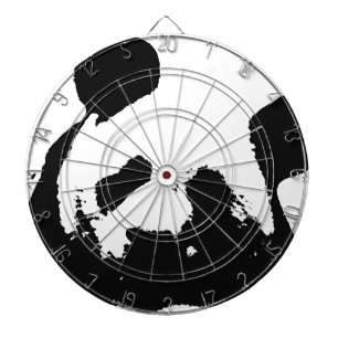 Cible De Fléchettes Panda d'art noir blanc