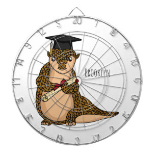 Cible De Fléchettes Pangolin mignon diplômé dessin animé