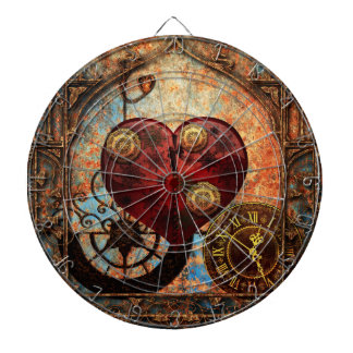 Cible De Fléchettes Papier peint vintage de coeurs de Steampunk