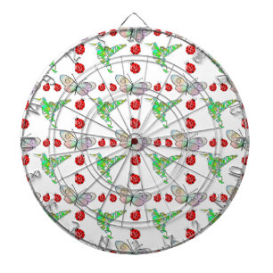 Cible De Fléchettes Papillon, colibri et Motif de coccinelle