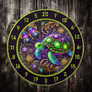 Cible De Fléchettes Papillon de tortue céleste Décor de mur rustique