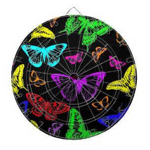 Cible De Fléchettes Papillons de couleur arc-en-ciel volant