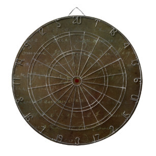 Cible De Fléchettes Parchemin de Grunge à script Brown français Vint