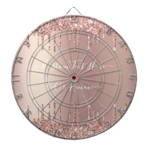 Cible De Fléchettes Parties scintillant rose Gold Blush Éclats Texte p