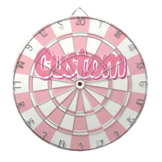 Cible De Fléchettes Pastel Pink And White Customizable Text