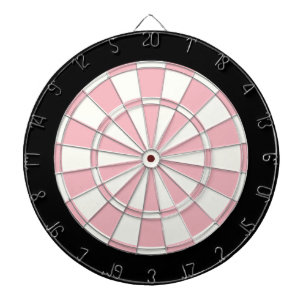 Cible De Fléchettes Pastel Rose Noir Et Blanc