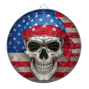 Cible De Fléchettes Patriotic Skull Darboard