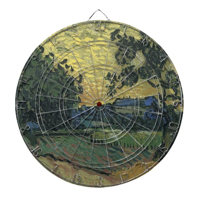 Cible De Fléchettes Paysage de Van Gogh à Twilight (Devant)