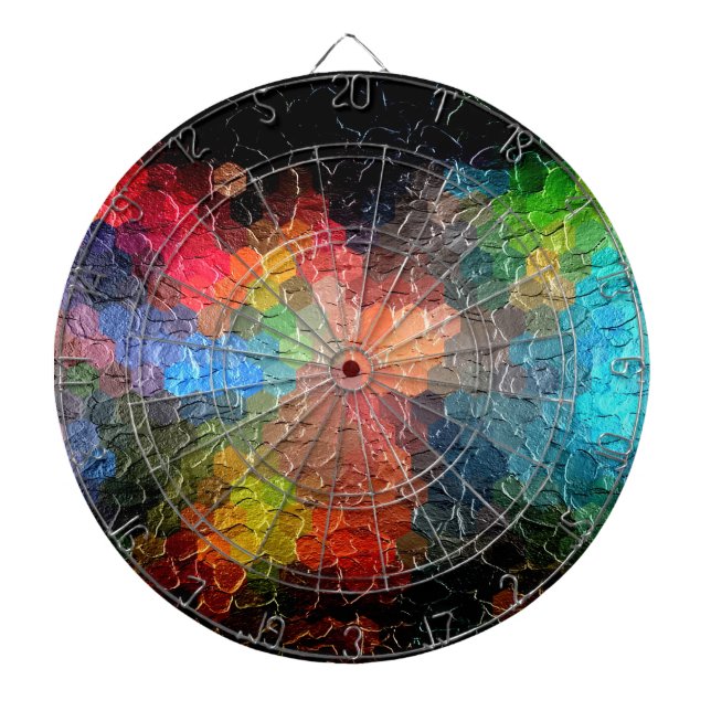 Cible De Fléchettes Peinture Abstraite | Couleurs dynamiques (Devant)