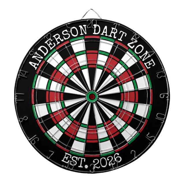 Cible De Fléchettes Personalized Family Name Dartboard Man Cave (Devant)