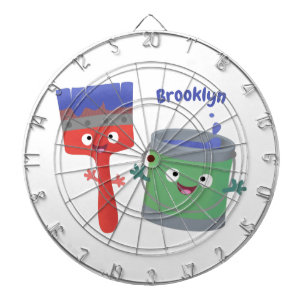 Cible De Fléchettes Personnages de peinture et de pinceau mignons