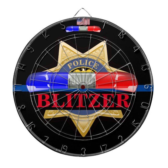 Cible de flechettes Personnalisée Police Badge Edi (Devant)