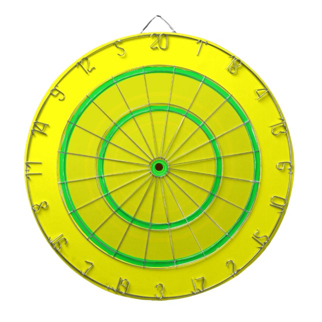 Cible de flechettes personnalisée verte et jaune (Devant)