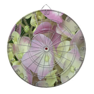 Cible De Fléchettes Pétales d'hydrangée rose et blanc antique