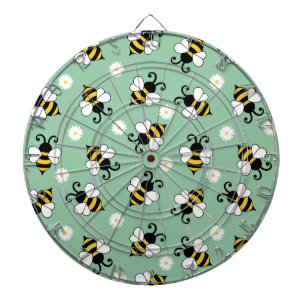 Cible De Fléchettes Petites abeilles mignonnes et fleurs marguerites m
