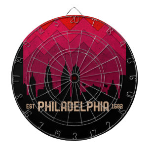 Cible De Fléchettes Philadelphie Vintage Philly Pennsylvania Skyline