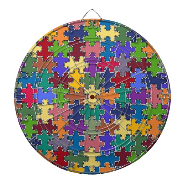 Cible De Fléchettes pièces de puzzle couleur (Devant)