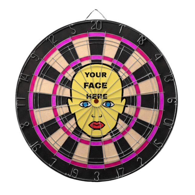 Cible De Fléchettes Pink Dartboard with Your Face Here (Devant)