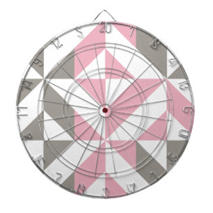 Cible De Fléchettes Pink Raspberry and Silver Geometric ZigZag