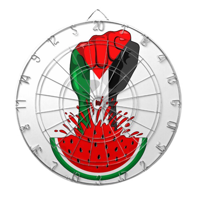 Cible De Fléchettes Poing de résistance palestinienne sur le symbole d (Devant)