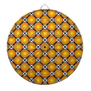 Cible De Fléchettes Points dorés lumineux Motif de réseau noir et blan