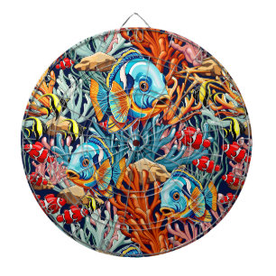 Cible De Fléchettes Poissons Tropicaux Couleurs Vives Ambiance Été