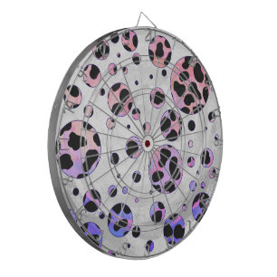 Cible De Fléchettes Polka noire et rose de Dalmatie Imprimer