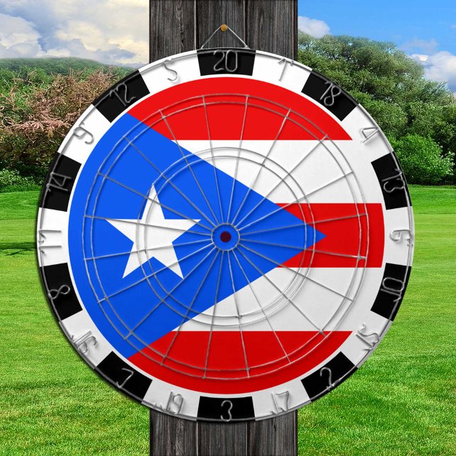 Cible De Fléchettes Porto Rico Dartboard, jeu, drapeau portoricain (Créateur téléchargé)