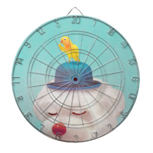 Cible De Fléchettes Portrait de chien clown méditatif