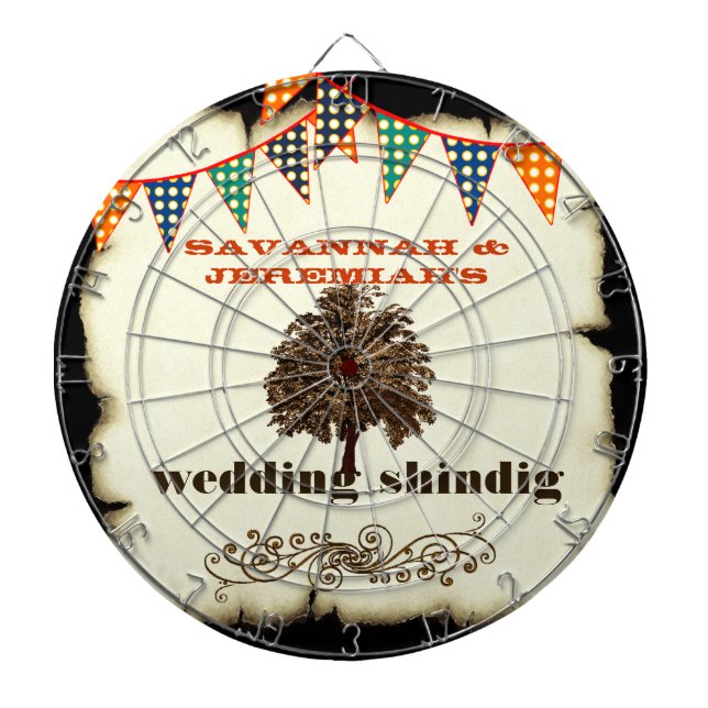 Cible de fléchettes pour mariage rustique chic cam (Devant)