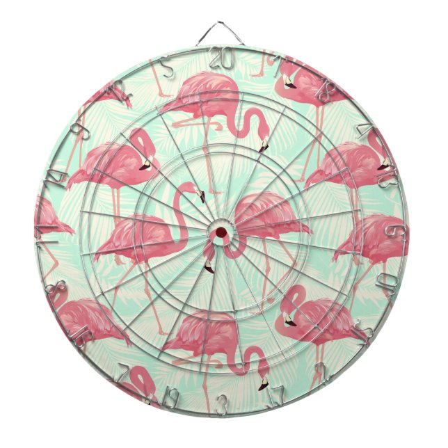 Cible De Fléchettes Preppy Chic Elegant Pink Flamingo Motif (Devant)