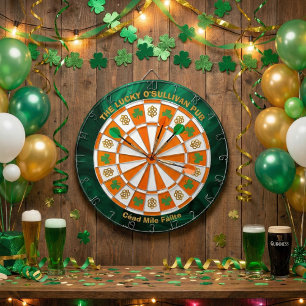 Cible De Fléchettes Pub irlandais Shamrocks & Celtic Knots 