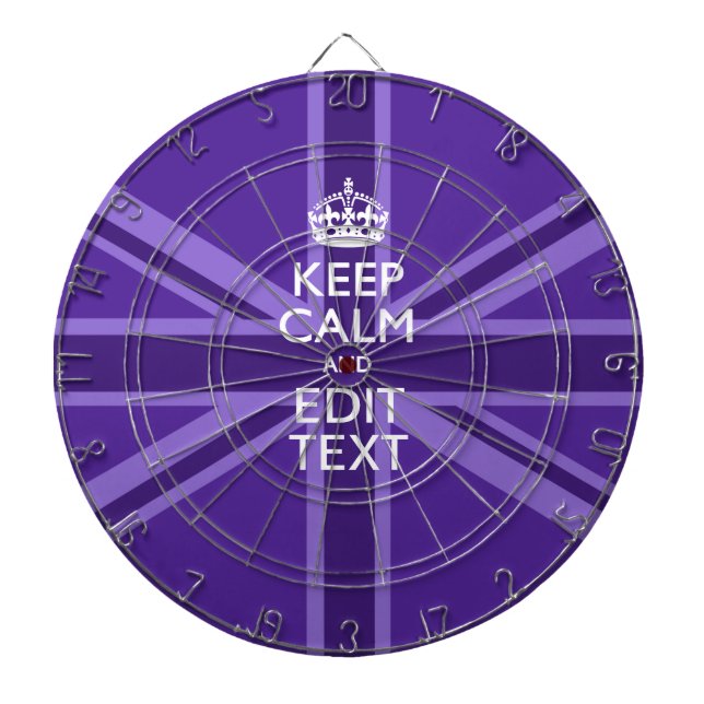 Cible De Fléchettes Purple Elegance Gardez Le Calme Votre Texte Union  (Devant)