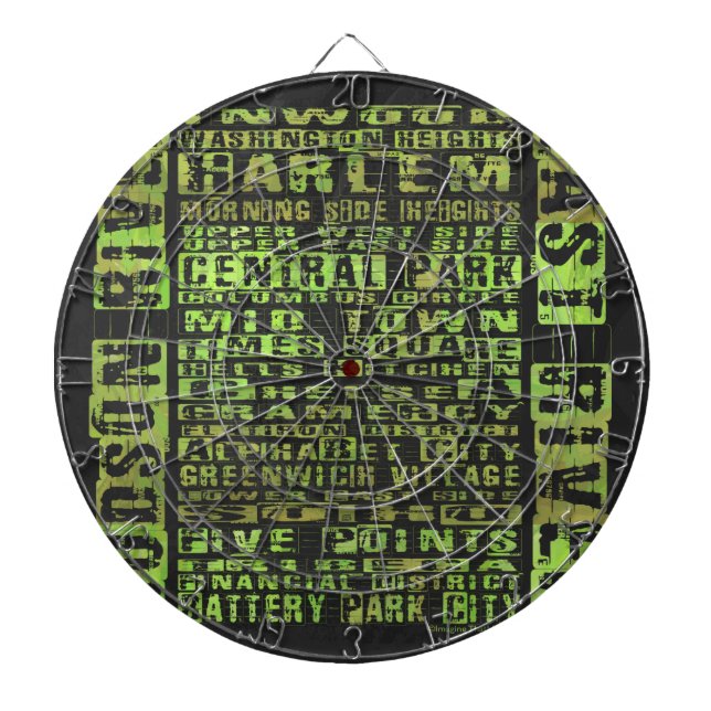Cible De Fléchettes Quartiers de New York Vert (Devant)