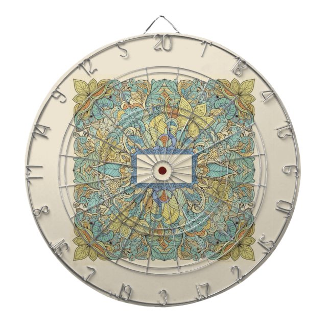 Cible De Fléchettes Rare Zentangle Mandala Art Dartboard (Devant)