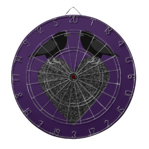 Cible De Fléchettes Ravens gothiques et Coeur noir