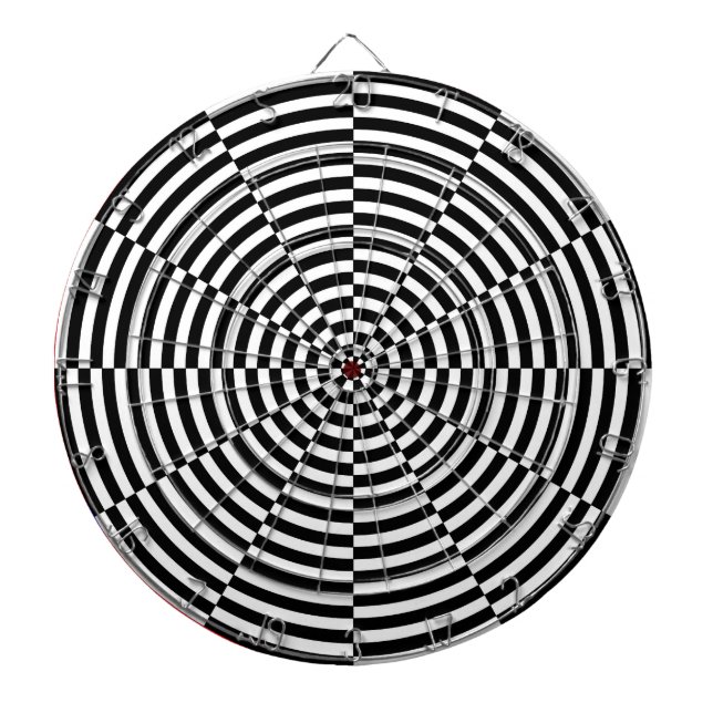 Cible De Fléchettes Rayonnement noir et blanc par Kenneth Yoncich (Devant)