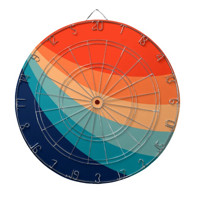 Cible De Fléchettes Rayons solaires rétro colorés (Devant)