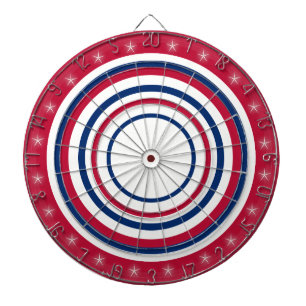 Cible De Fléchettes Régulation rouge blanc et bleu
