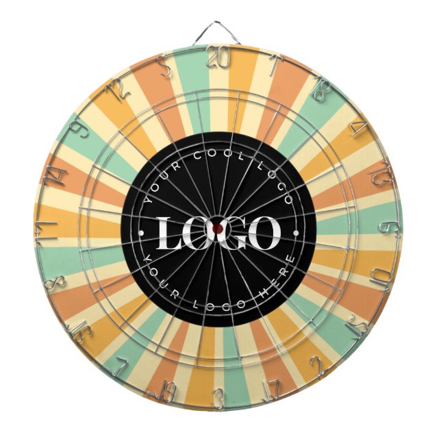 Cible De Fléchettes Retro Hippie Sunshine Sun Business Logo Super (Devant)