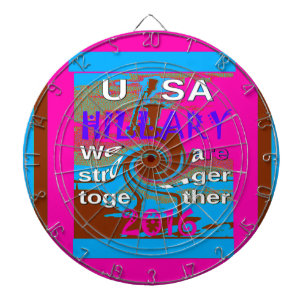 Cible De Fléchettes Retro USA Stronger Together Abstrait Art Print