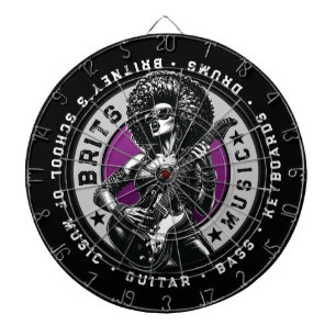 Cible De Fléchettes Rock’n’Roll Graphic - Design d’école de musique fé