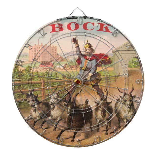 Cible De Fléchettes Roi de Bock Bière Riding chèvres Darboard (Devant)